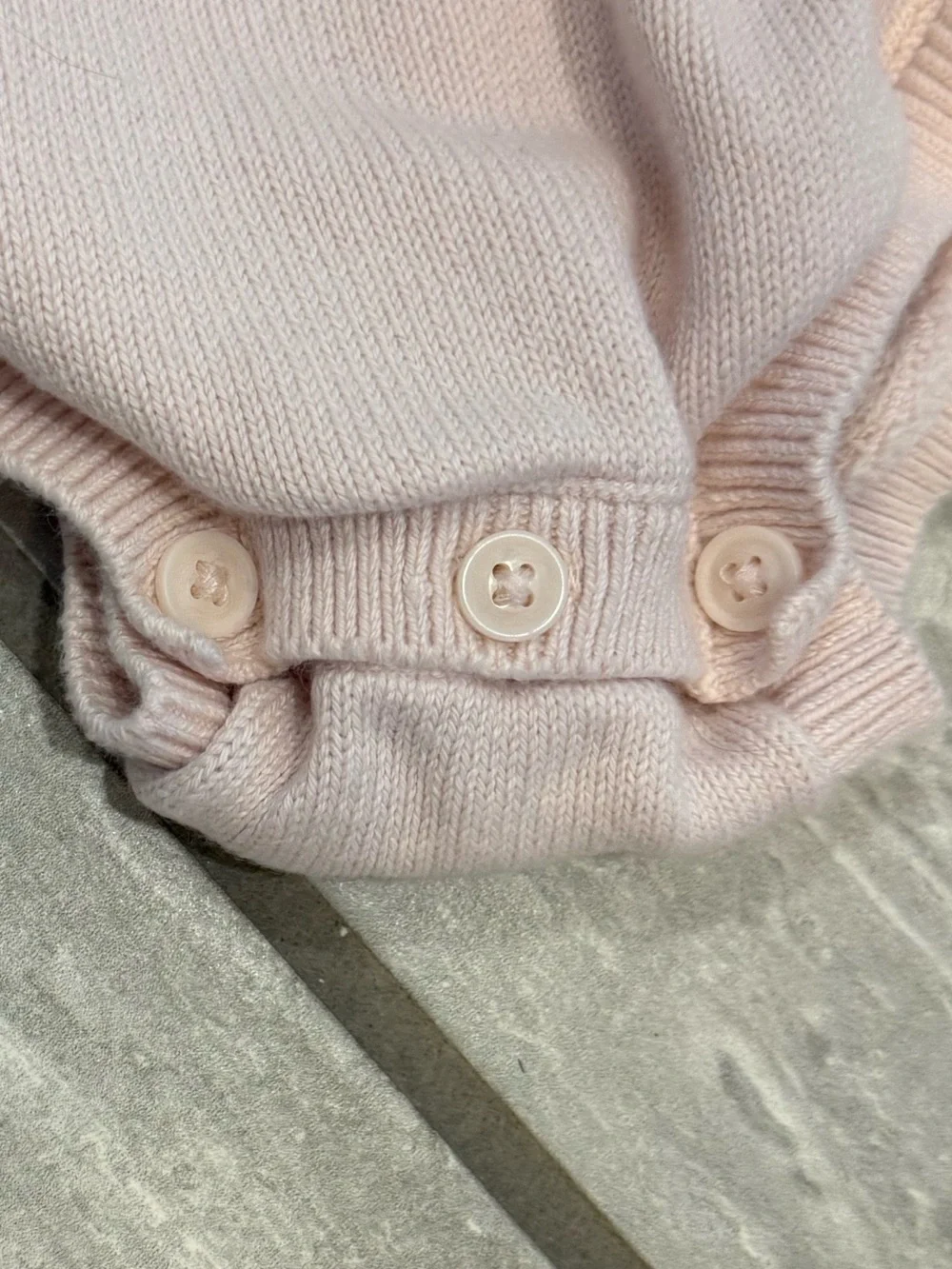 Soft Pink Embroidered Floral Collar Knit Sweater Bodysuit for Baby